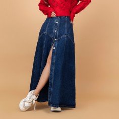 FALDA LARGA EN JEAN PREMIUM