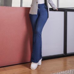 JEAN SEMI CAMPANA  AZUL MEDIO.