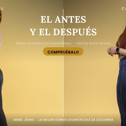 Antes y Después Angel Jeans - La mejor horma levantacola - Jeans Extra Realce