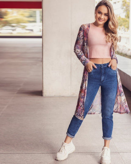 Jean boyfriend tiro alto