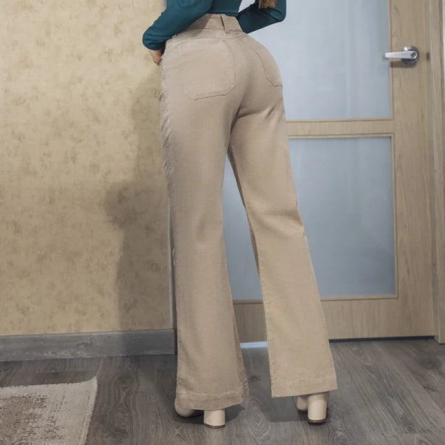 Pantalon Silueta Mom Tiro Alto, Bota Ancha (Wide Leg)