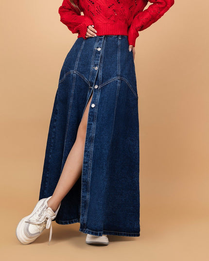 FALDA LARGA EN JEAN PREMIUM