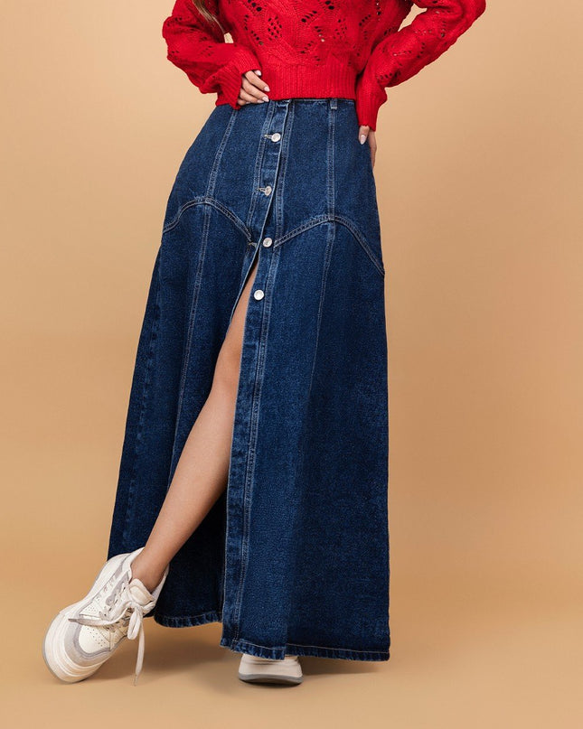 FALDA LARGA EN JEAN PREMIUM