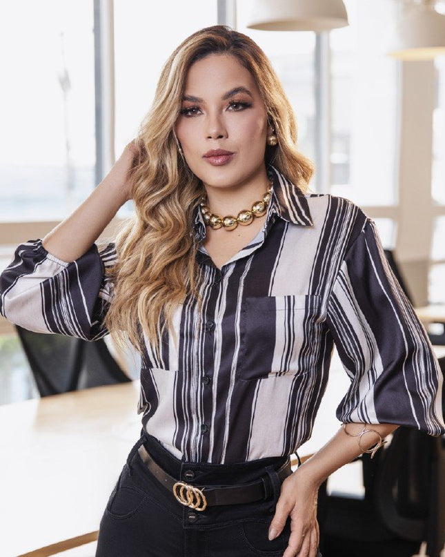 BLUSA CAMISERA MANGA 3/4