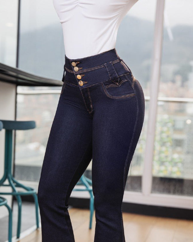 JEAN BOTA CAMPANA COLOR AZUL INDUSTRY.