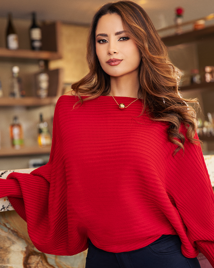 SWEATER COLOR ROJO