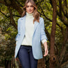 BLAZER MANGA LARGA COLOR AZUL CLARO