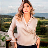 BLUSA ESCOTE CRUZADO MANGA LARGA