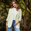 BLAZER MANGA 3/4 COLOR VERDE PASTEL RIGIDO