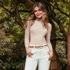 BUZO CUELLO ALTO MANGA LARGA EN COLOR  BEIGE