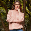 SWEATER CUELLO ALTO MANGA LARGA COLOR PALO DE ROSA