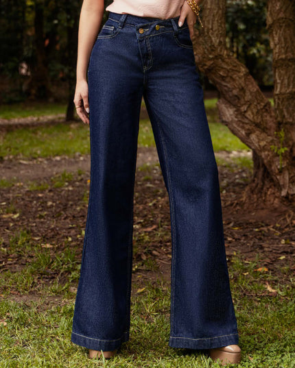 JEANS WIDE TIRO ALTO SIN REALCE CON BOLSILLOS