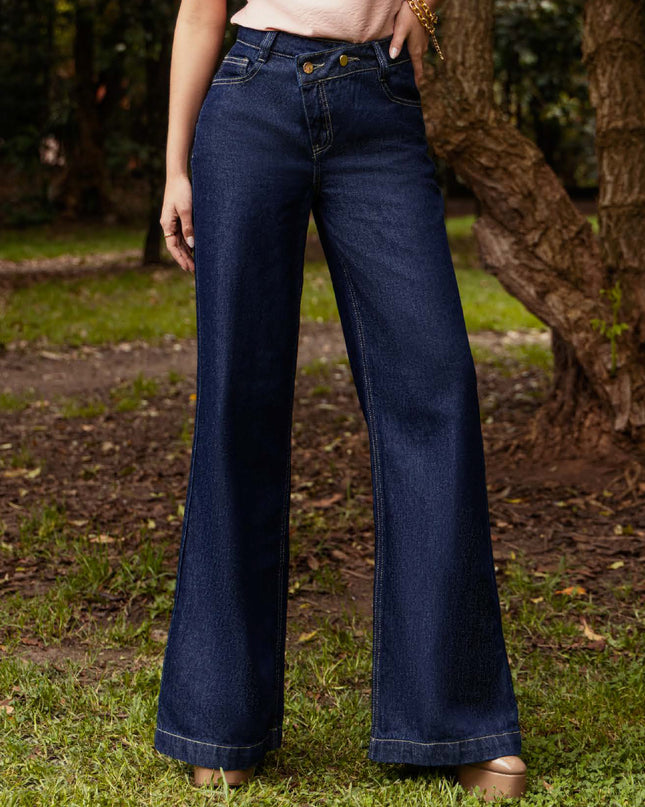 JEANS WIDE TIRO ALTO SIN REALCE CON BOLSILLOS