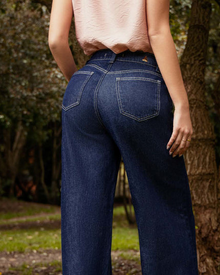 JEANS WIDE TIRO ALTO SIN REALCE CON BOLSILLOS