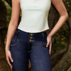 JEANS TIRO ALTO EXTRA REALCE CON BOLSILLOS SKINNY LICRADO