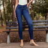 JEANS TIRO ALTO PRETINA ANATOMICA EXTRA RELACE SIN BOLSILLOS SKINNY