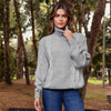 SWEATER CUELLO ALTO MANGA LARGA TEJIDO GRIS