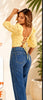 Blusa Amarilla en Ojalillo Licrado — Colección Verano