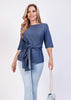 Blusa Manga Tres Cuartos en Chambray Liviano — Colección Verano