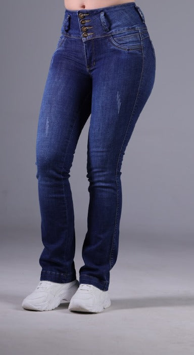 Angel Jeans Jean Semicampana Extra Realce Azul Frost Medio