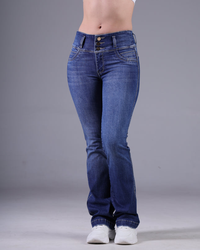 Angel Jeans Jean Semicampana Extra Realce Levanta Cola Azul Medio