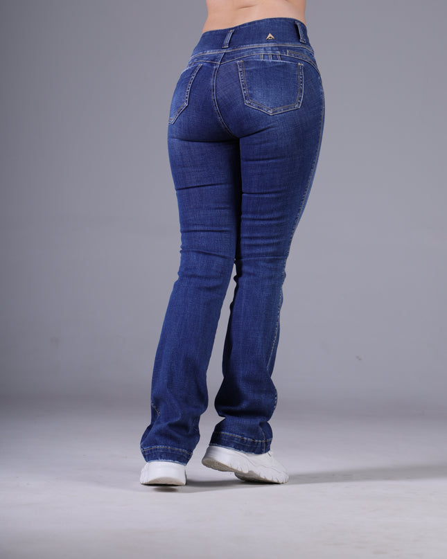 Angel Jeans Jean Semicampana Extra Realce Levanta Cola Azul Medio