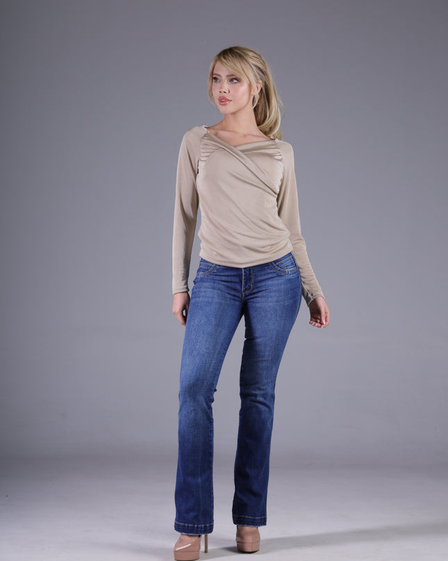 Angel Jeans Jean Semicampana Extra Realce Azul Frost Medio