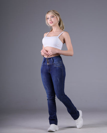 Angel Jeans Jean Semicampana Extra Realce Azul Frost Medio