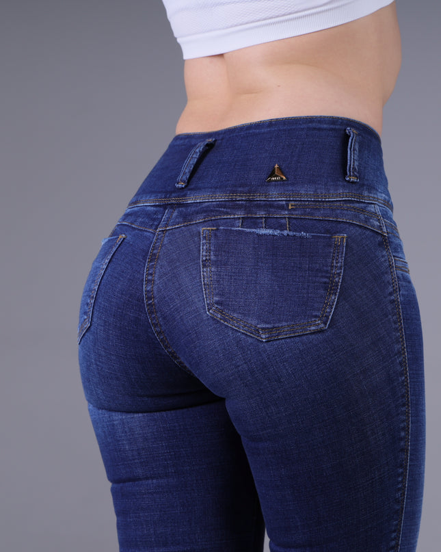 Angel Jeans Jean Semicampana Extra Realce Azul Frost Medio