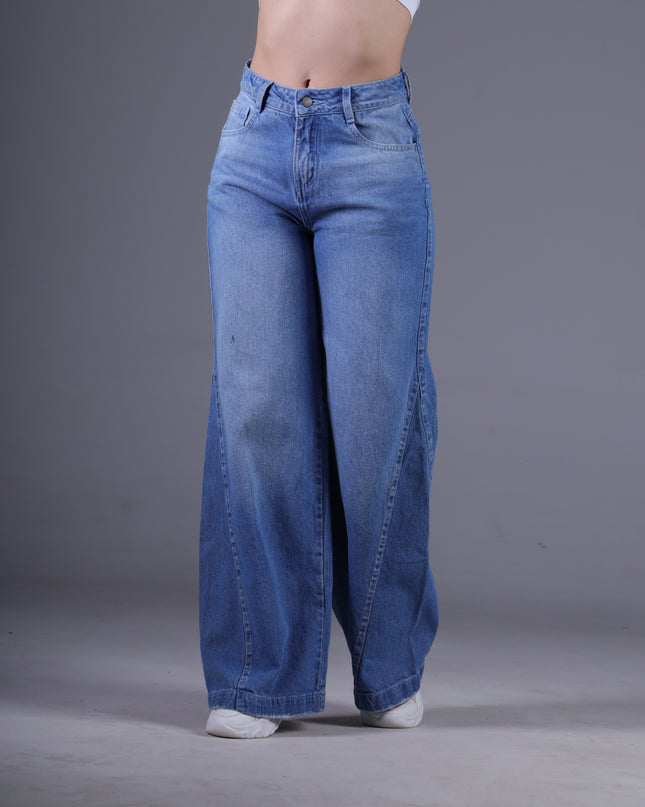 Jean Wide Angel Azul Medio Claro