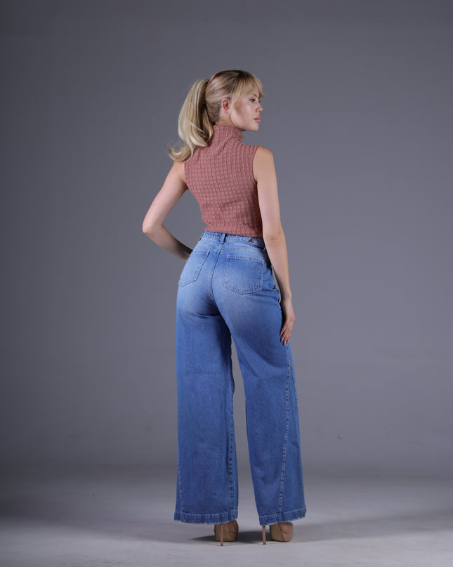 Jean Wide Angel Azul Medio Claro