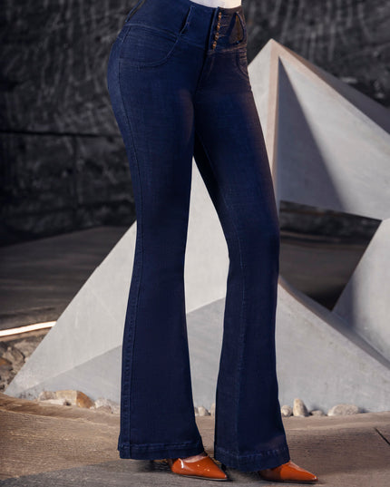 Jean Bota Campana Tiro Alto Extra Realce Pretina Anatómica Azul Oscuro Intenso