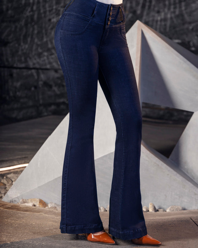 Jean Bota Campana Tiro Alto Extra Realce Pretina Anatómica Azul Oscuro Intenso