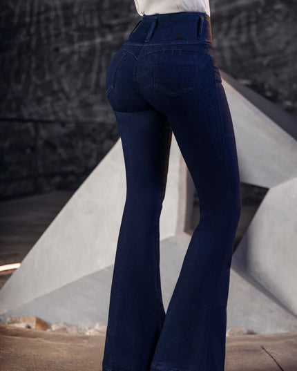 Jean Bota Campana Tiro Alto Extra Realce Pretina Anatómica Azul Oscuro Intenso