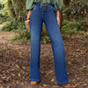 JEANS WIDE TIRO ALTO CON BOLSILLOS DENIM RIGIDO PREMIUM