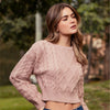 SWEATER CUELLOS REDONDE MANGA LARGA COLOR PALO DE ROSA