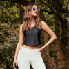 BLUSA TOP ESCOTE CORAZON MANGA SIZA LICRADA