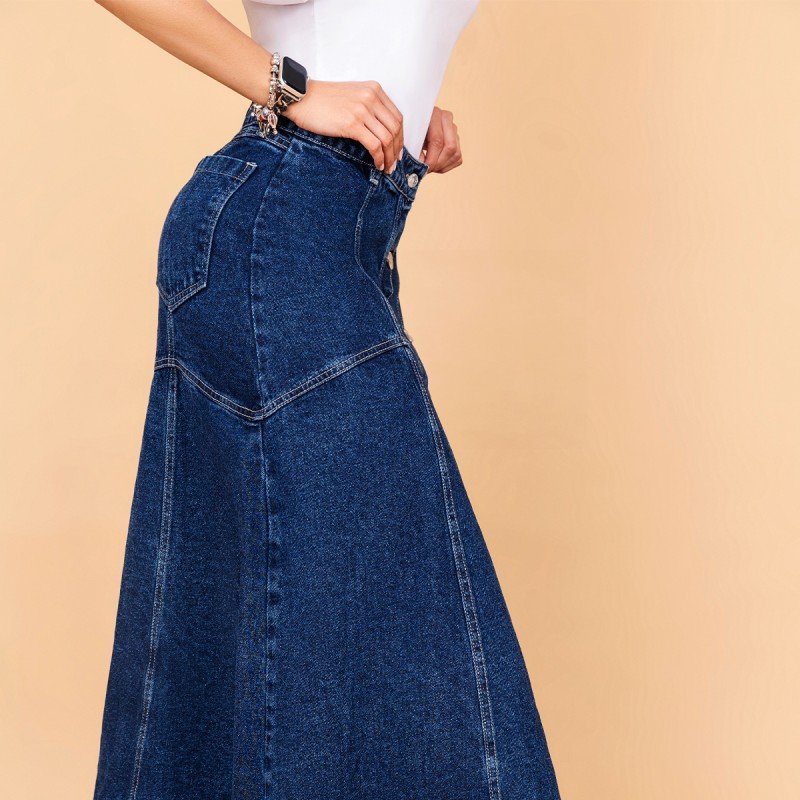 FALDA LARGA EN JEAN PREMIUM